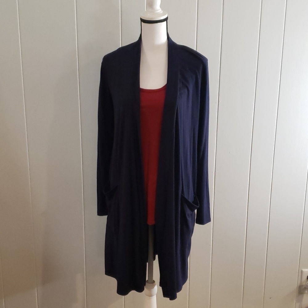 Navy Long Sweater Cardigan